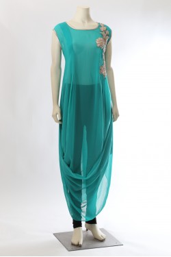 Aqua Blue Dress Style Kurti